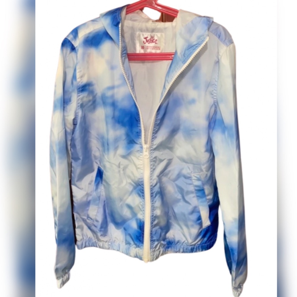Justice Windbreaker Jacket with Hood Size 10